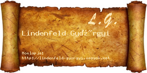 Lindenfeld Györgyi névjegykártya